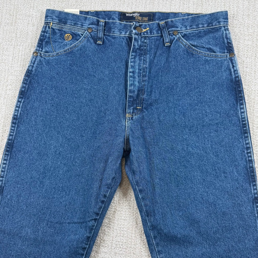 NEW Wrangler Mens 36x34 George Strait Original Fit Cowboy Cut Denim Blue Jeans - Picture 4 of 11